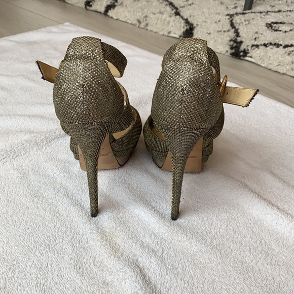 Jimmy Choo silver/gold platform heel - Picture 5 of 5
